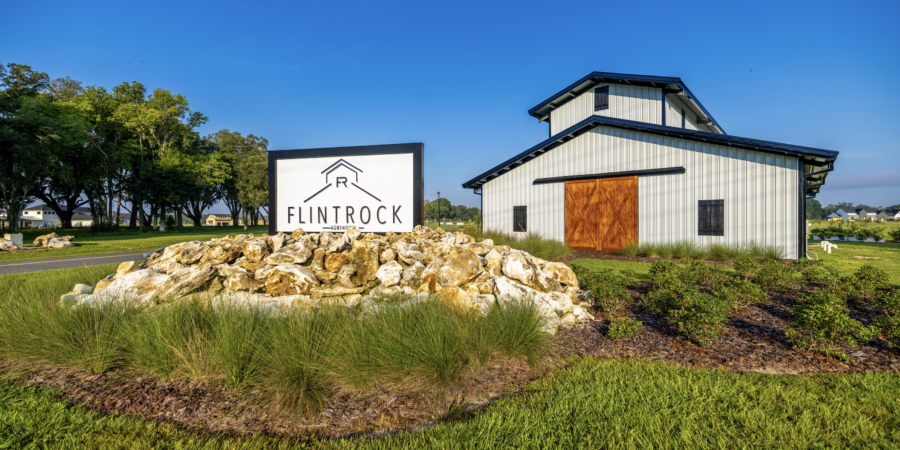 Flint Rock Agrihood Community barn entrance
