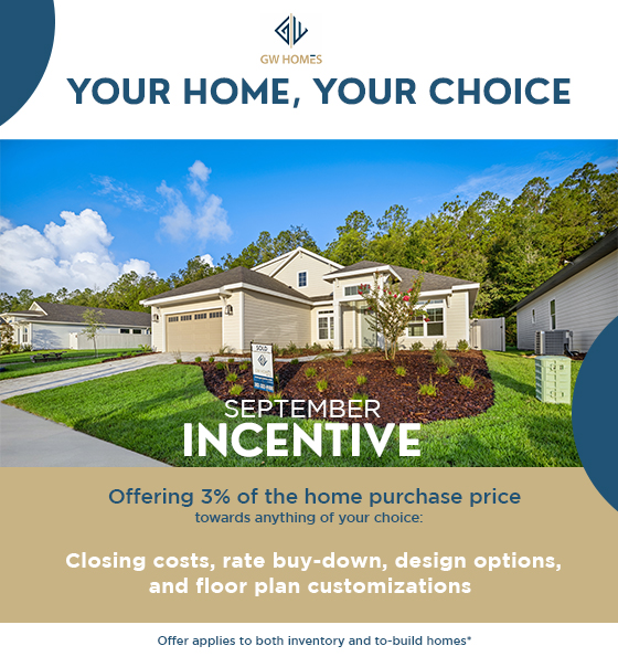 September Incentive - Luxury Home Builder Located in Gainesville, FL
